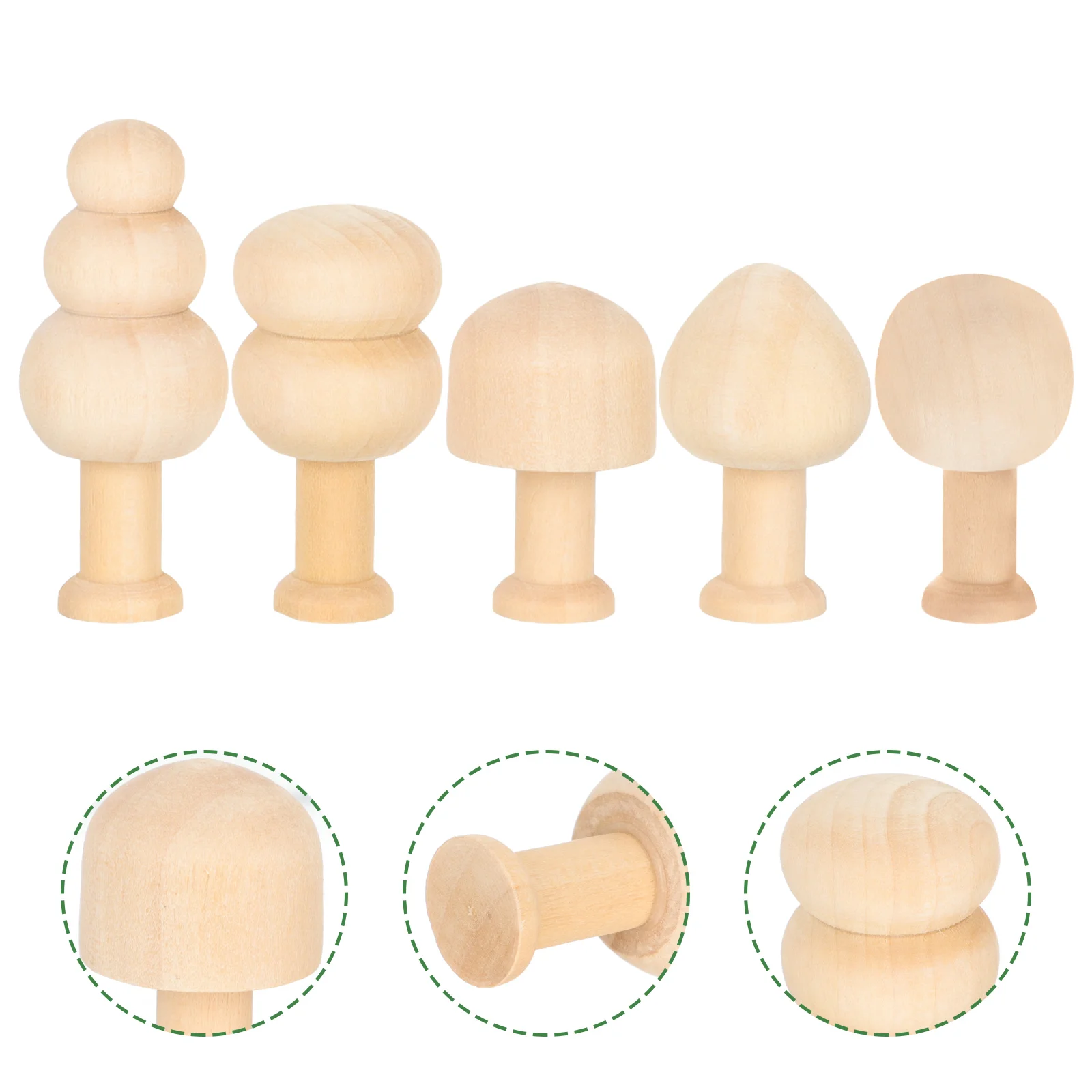 

Small Wooden Mushroom Shapes Unpainted Toy Decor Miniature House Decorations Home