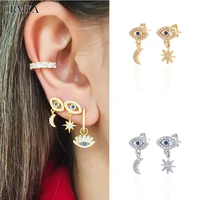 crmya silver gold filled hoop earrings for women cz zircon evil eye drop ear rings girls dangle earings 2022 jewelry wholesale