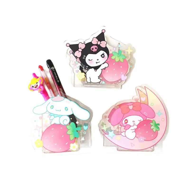 

Sanrioed Pen Holder Kt Cat Purin Dog Kawaii Cartoon Cute Transparent Acrylic Stationery Box Cinnamoroll Melody Anime Toys Gift
