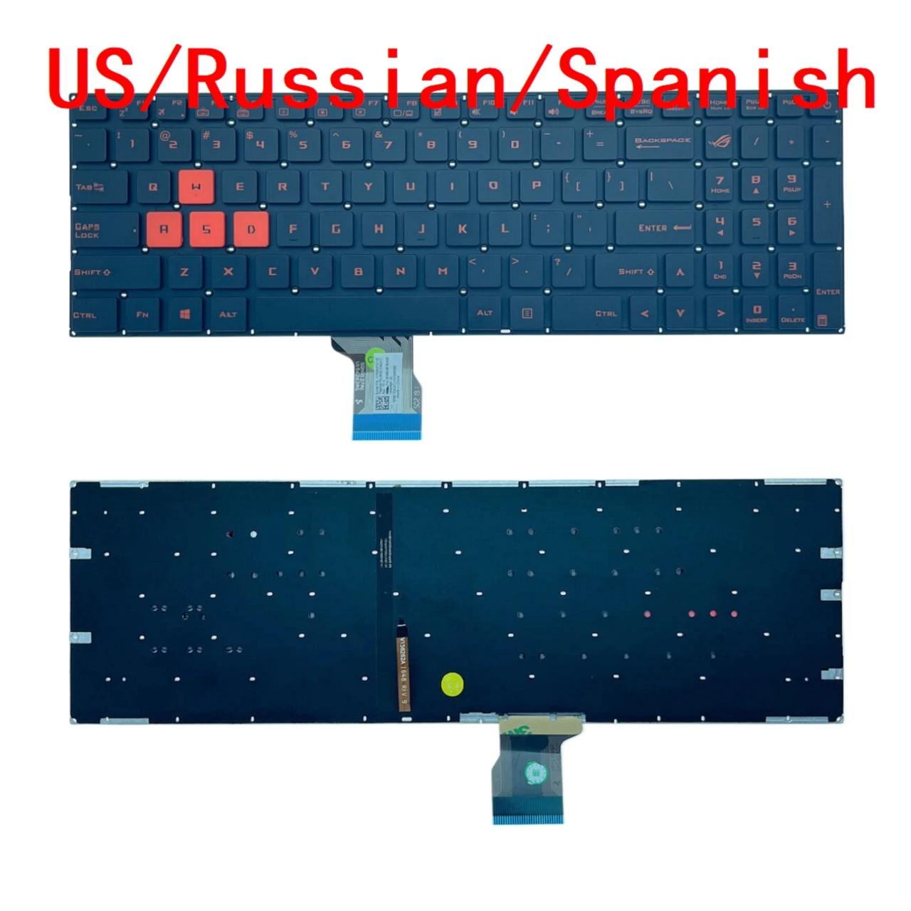 New US Russian Spanish Laptop Backlit Keyboard For ASUS ROG Strix GL702 VT GL702VM GL702VS GL502 VM GL502VS Replacement