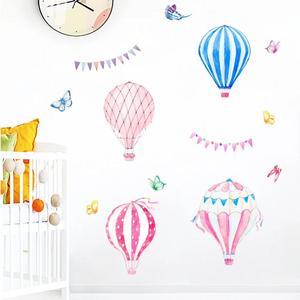 Creative Color Hot Air Balloon Wall Stickers Children