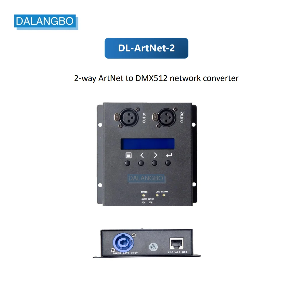 Сетевой расширитель Artnet Dmx512 адаптер Ethernet для контроллера освещения 2 порта