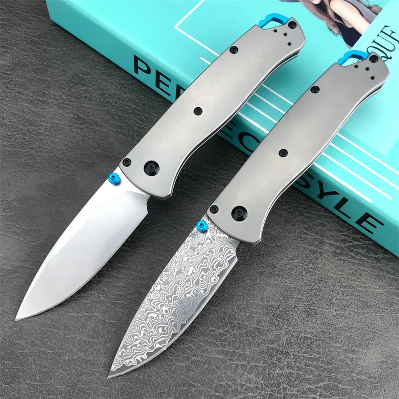 

BM 535 Tactical Folding Knife Titanium Alloy Blade Damascus Handle Outdoor Camping Knives EDC Utility High Quality Tool Keychain