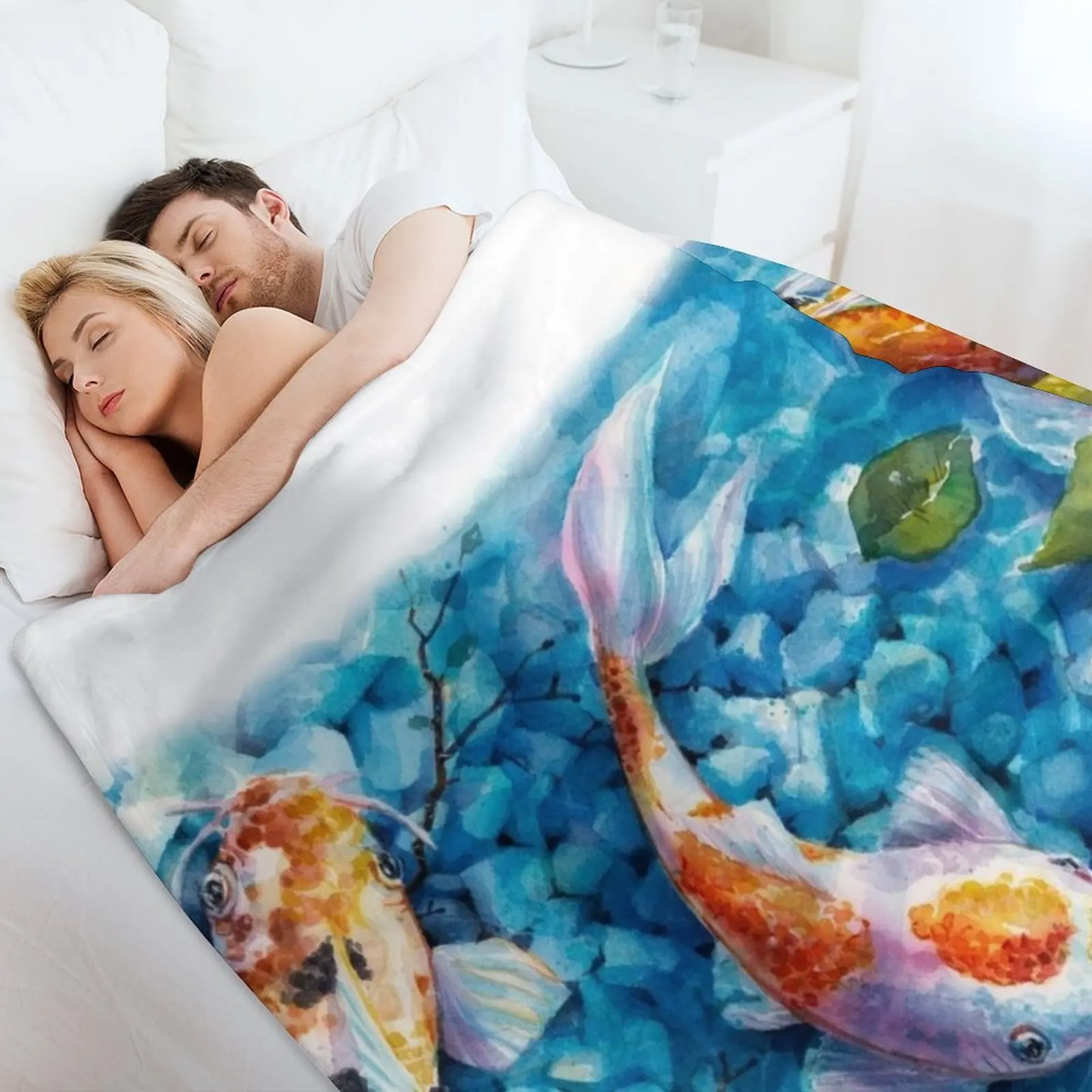 Пушистое одеяло Tranquil Travelers- Koi Pond