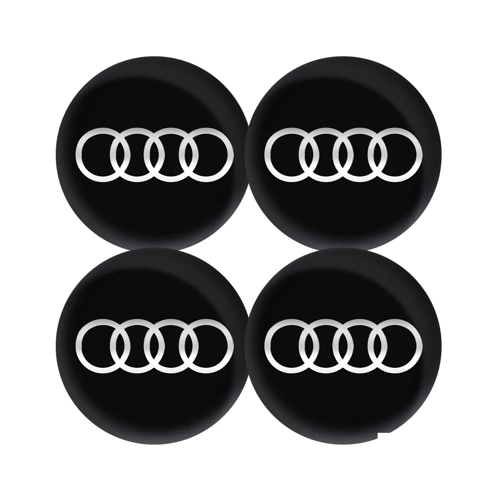 

Для Audi A4 B8 A3 8P A6 C7 8V B6 B7 B9 Q5 A1 A5 4PCS 56/60/65 мм Автомобильная эмблема Крышка ступицы колеса Наклейки Украшение Авто Декор