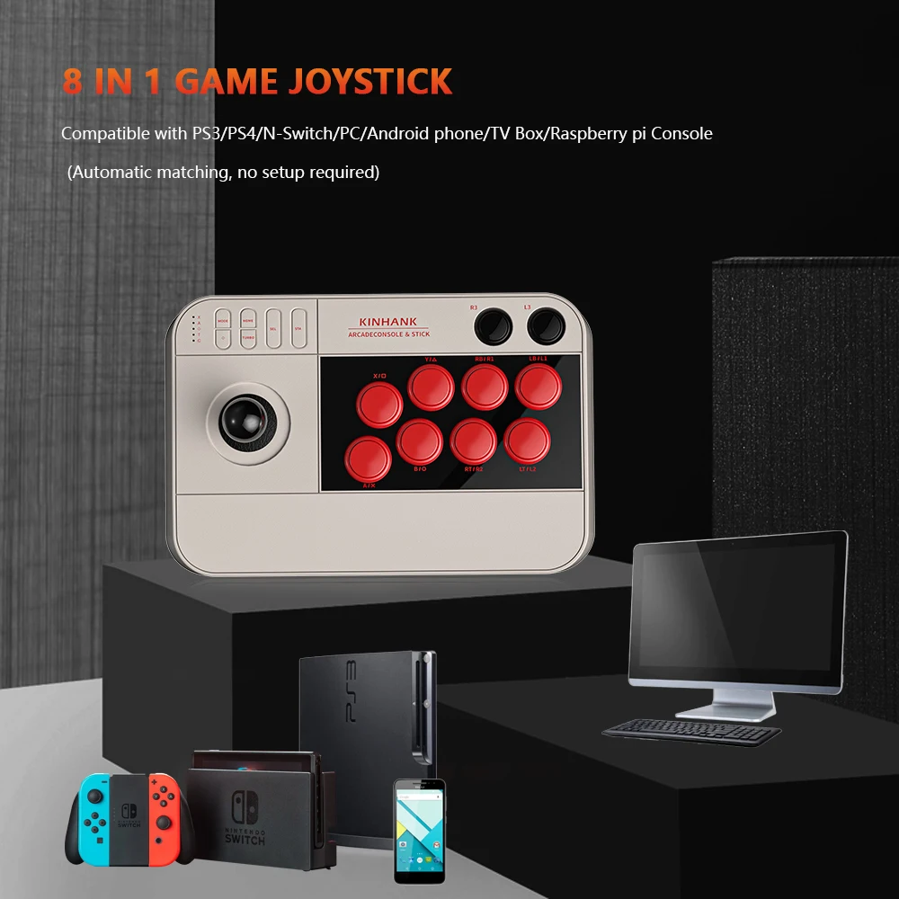 Супер X Kinhank консоль и палка 8 в 1 аркадный джойстик для PS3/PS4/SWITCH/TV Box/Windows видео
