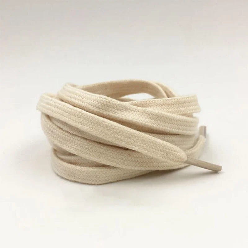 

CQ 6mmWide Beige Lace Men's and Women's Flat Pure Cotton999Sports and Leisure Canvas Skate Shoes Narrow Thin Shoelace High