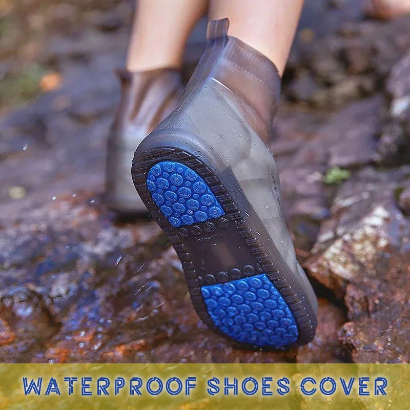 Reusable Rain Boots Waterproof Rain Shoes Covers Non Slip Silicone Overshoes Unisex Rubber Water Resistant Shoe Covers Rainy Day