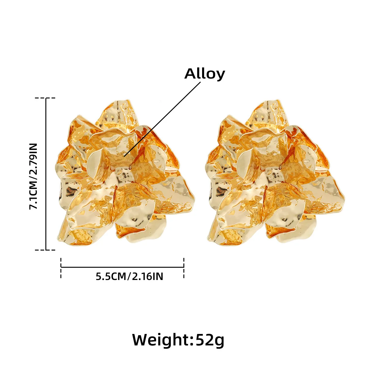 Большие геометрические серьги-гвоздики для женщин металлические цветы новый