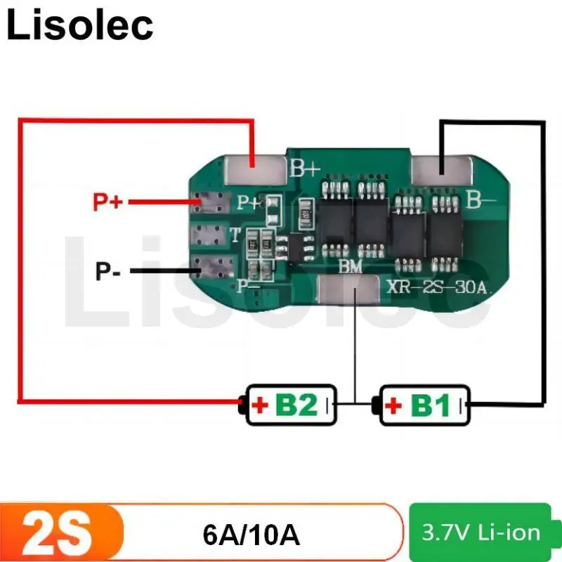 BMS 2S 18650 6A 10A Charge Plates Protection Board  7.4v 8.4V Lipo Lithium Battery Pack Charge Module Protection Circuit Pcb Pcm