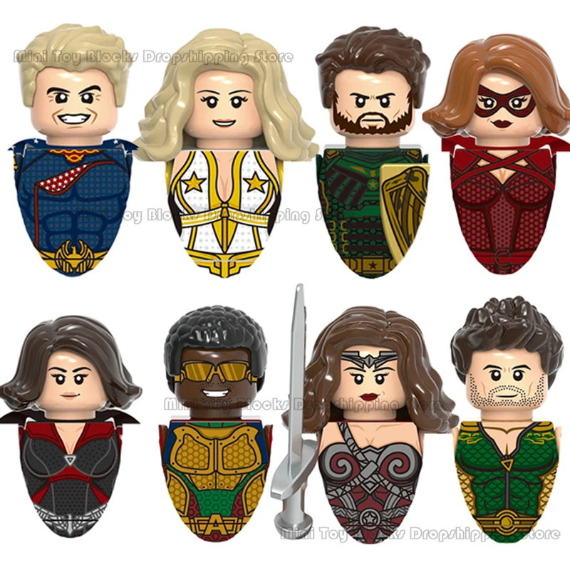 

X0337 The Boys Building Blocks Homelander Starlight Queen Maeve Crimson Countess Movie Mini Action Toy Figures Kid Assemble Gift