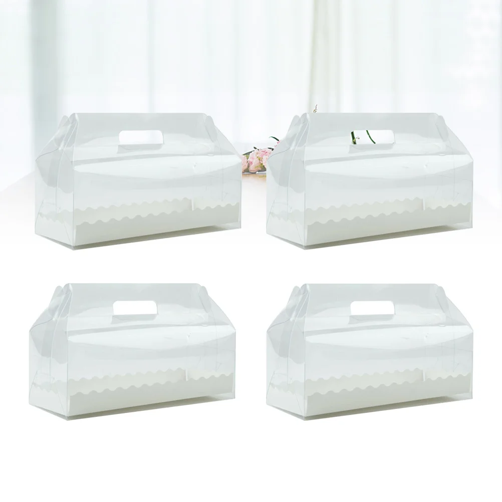 

Cake Box Roll Container Cupcake Bakery Packing Boxes Sandwich Clear Clamshell Containers Portable Gift Carriers Transparent
