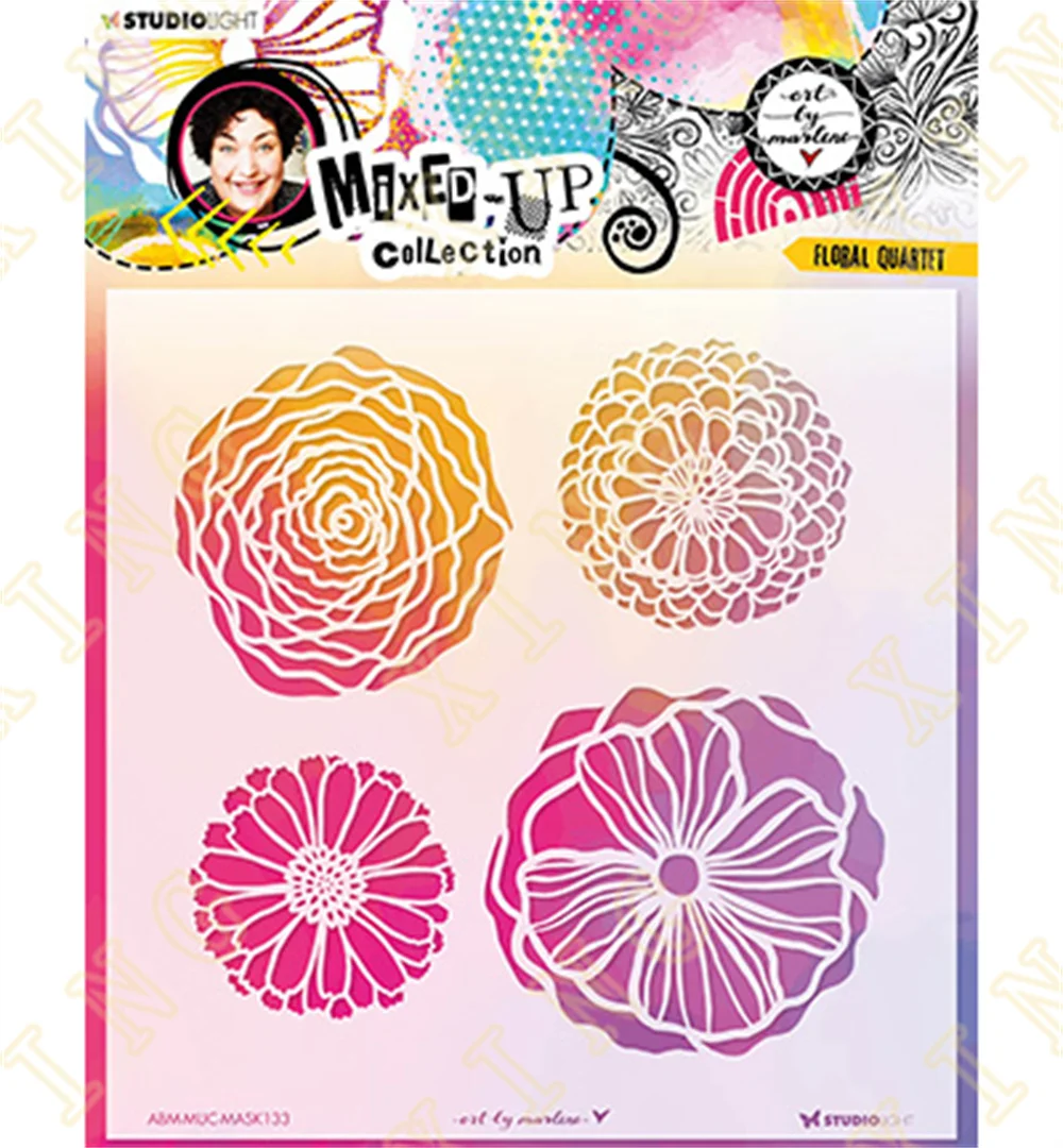 

2022 New Floral Quartet Layering Stencils Painting Diy Scrapbook Coloring Embossing Paper Card Album Craft Decorative Template
