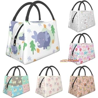 cute elephant animal lunch bag thermal cooler tote bag reusable bento box for work travel picnic insulated lunch bags for women