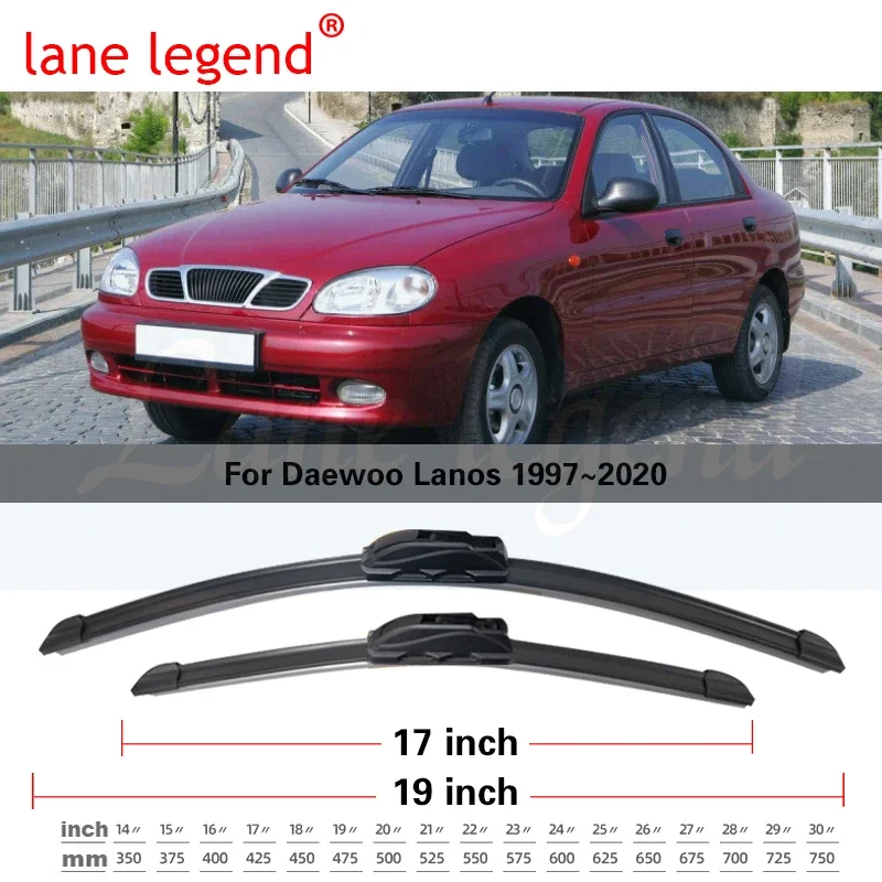 Щетки стеклоочистителя переднего лобового стекла для Daewoo Lanos Chevrolet Lanos Модель 1997 ~ 2020 бескаркасные резиновые аксессуары для снега