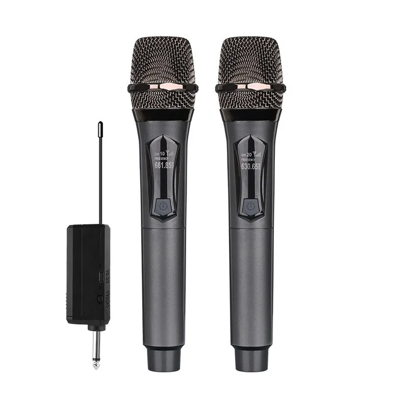 

Wireless Microphone Dual Dynamic Charging UHF Handheld Professional Mic For Sing Party Speech Church Club Show Meeting Room