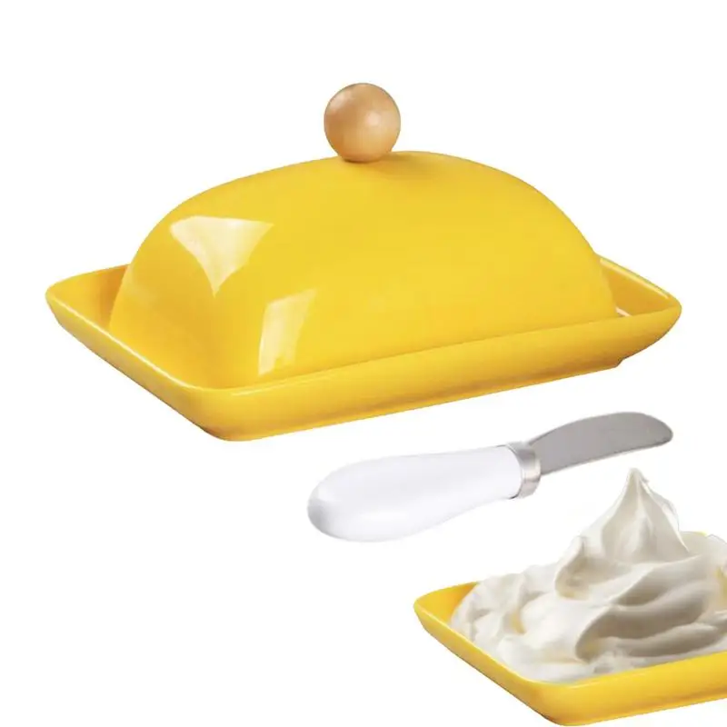 

Cream Cheese Container Large Ceramic Butter Crock With Lid Sealable Storage Keeper For Kitchen Countertop And Refrigerator