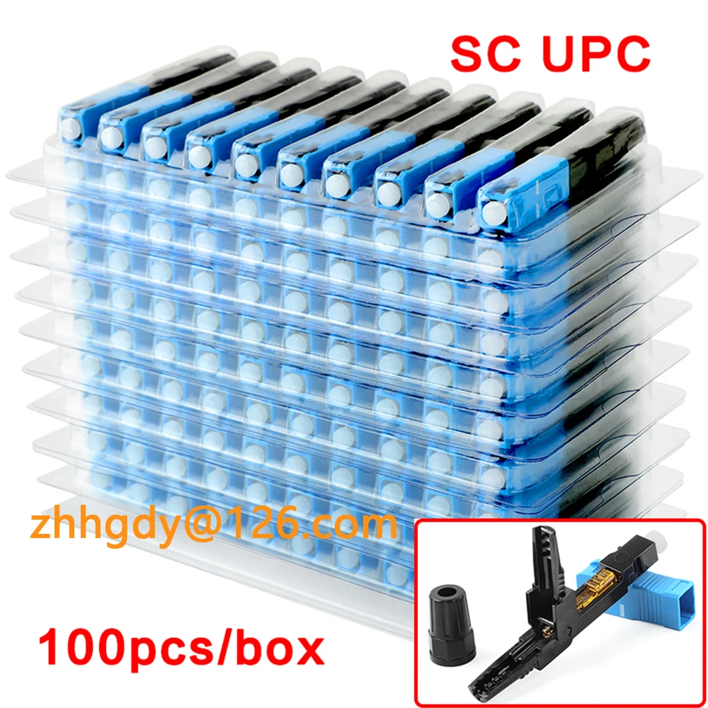 Embedded SC UPC Fiber Optic Fast Connector FTTH Tool Cold Connection Optical Adapter SM MM Fiber Optic Cold Splice Tool