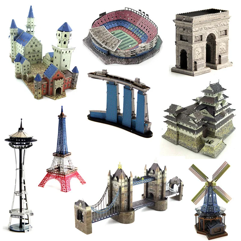 

Iron Studio 3D Metal Puzzle Colorful Model Kit Toddler Toys Alloy Learning World Famous Architecture Gifts for Children Part 2
