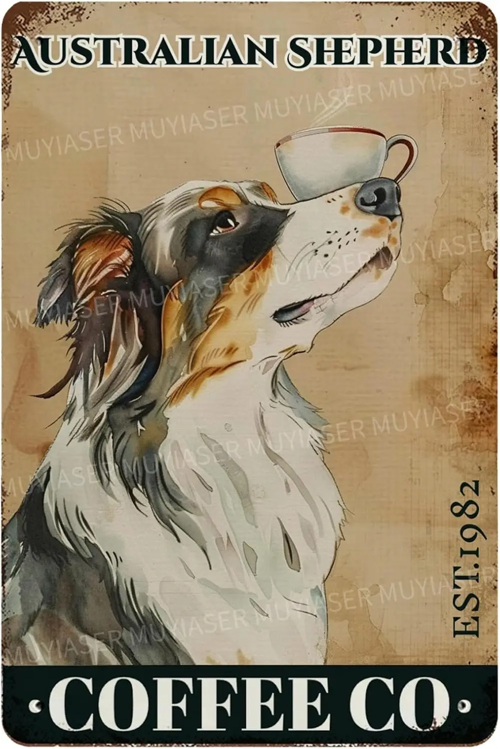 Metl Sgns ustrln Shepherd Coffee Co Vntge Retro lumnum Tn Sgn для Tolet Wshroom Grden Home Br Cfe Decor 8x12 nch