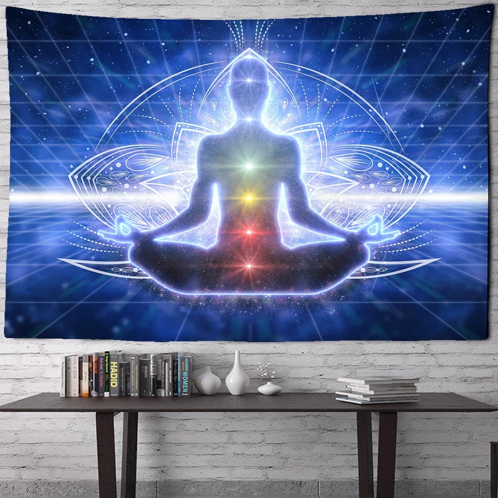 

Indian Buddha meditation 7 Chakra tapestry wall hanging Mandala tapestry wall cloth psychedelic Yoga wall hanging wholesale and