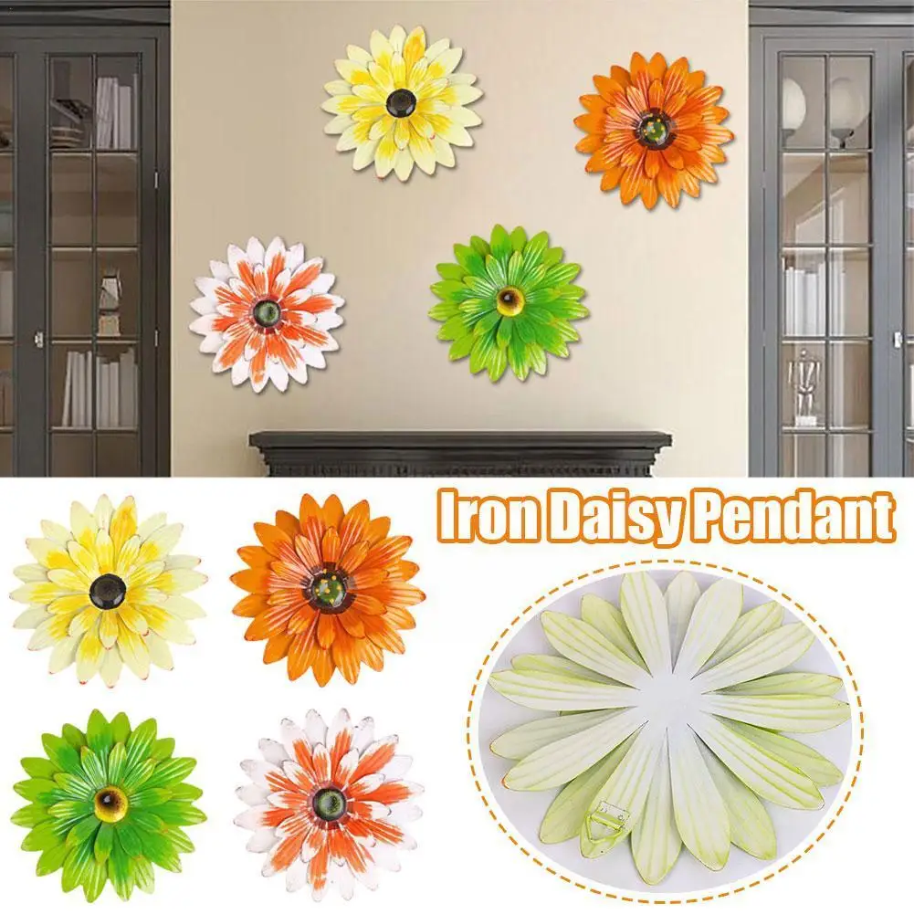 

Кованая Железная Маргаритка, настенный металлический цветок, искусство украшения для кухни, гостиной, спальни, террасы Backya B7T8