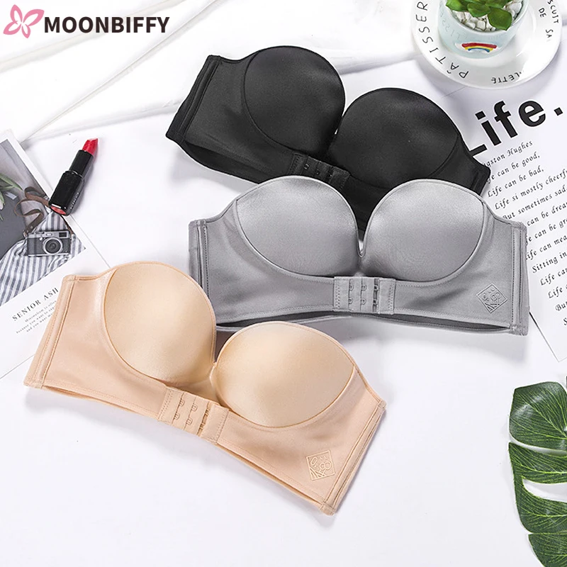 

Женский бюстгальтер без бретелек, с чашкой пуш-ап 1/2