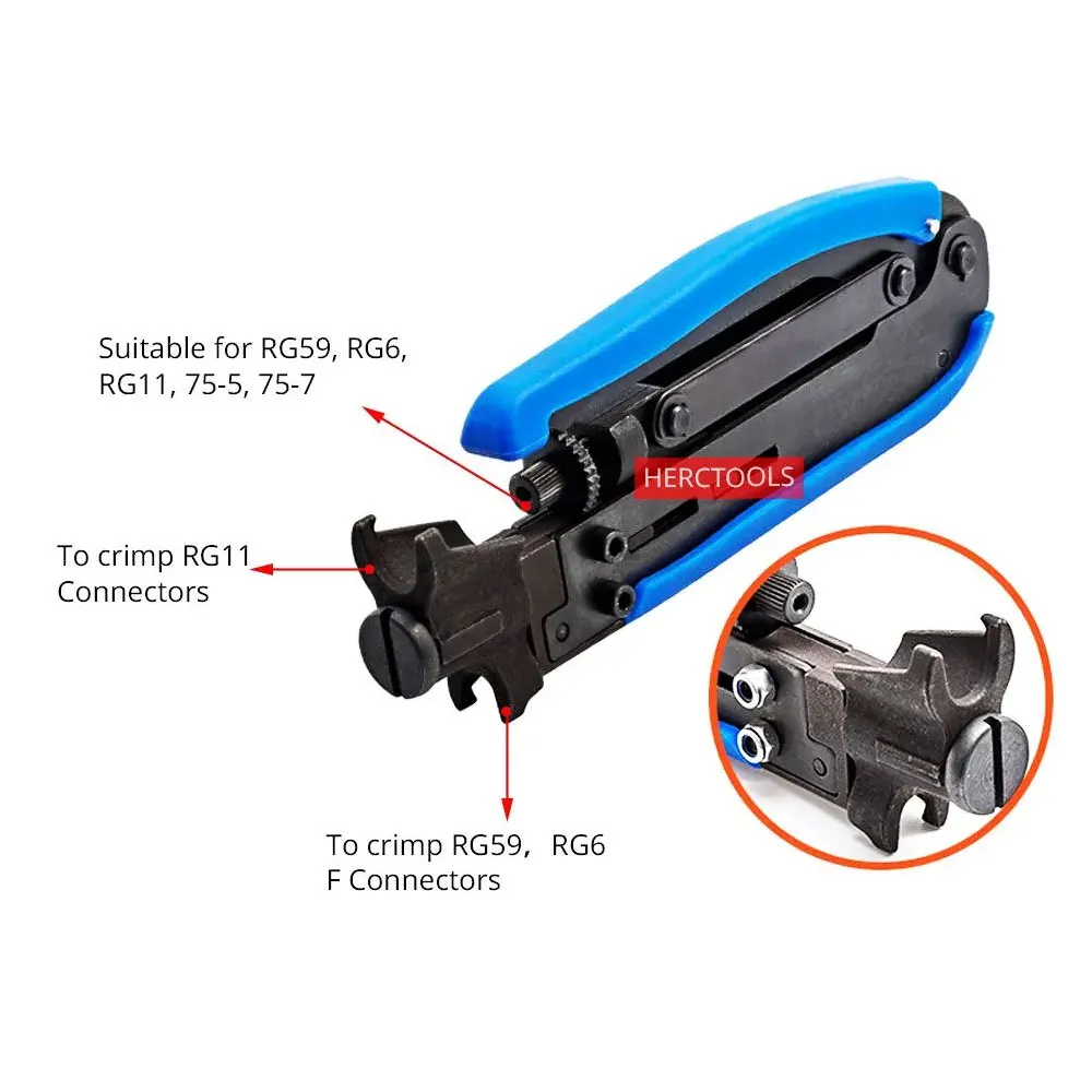 Набор для зачистки коаксиального кабеля регулируемый инструмент сжатия RG6 RG59 RG11