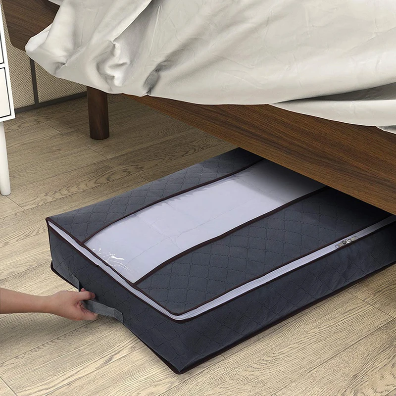 

Мешки для хранения под кровать, вместительные дышащие нетканые контейнеры для хранения под кроватью, для одеял, подушек, пододеяльников