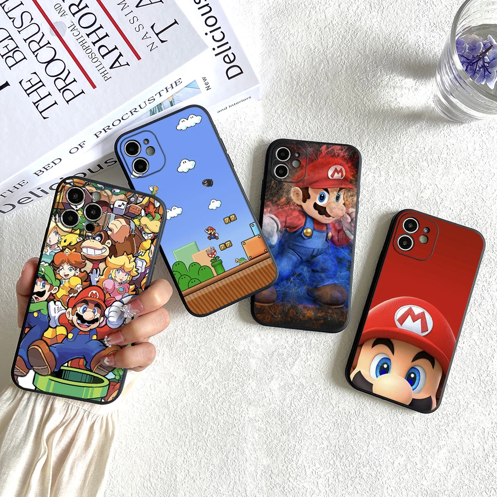 

Super Mario Bros For Apple iPhone 13 Mini 12 11 Pro MAX X XS XR 7 8 6 6S Plus SE 2020 Lens Protector Soft Silicone Phone Case