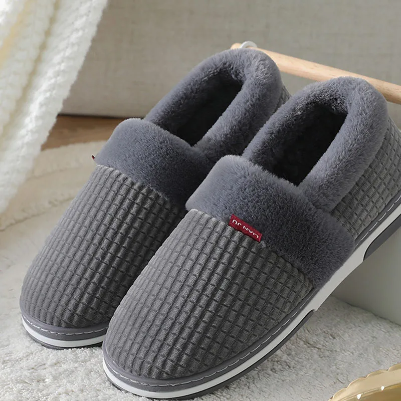 

Slippers Women Winter Plus Velvet Thickening Indoor and Outdoor Slippers Unisex Couples Cotton Drag Non-slip Flat Shoes Winter