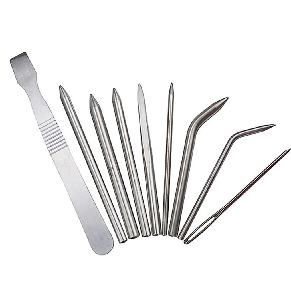 

9pcsParacord Stitching Set Stainless Umbrella Rope Steel Laces Strings Leather Weaving Paracord Bracelet Needles Smoothing Tool