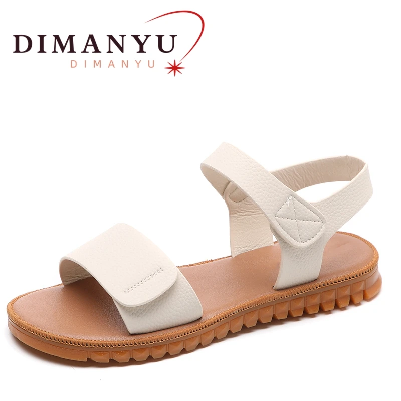 DIMANYU Women's Sandals Summer 2023 New Flat Women's Sandals Casual Non-slip Sandals Women