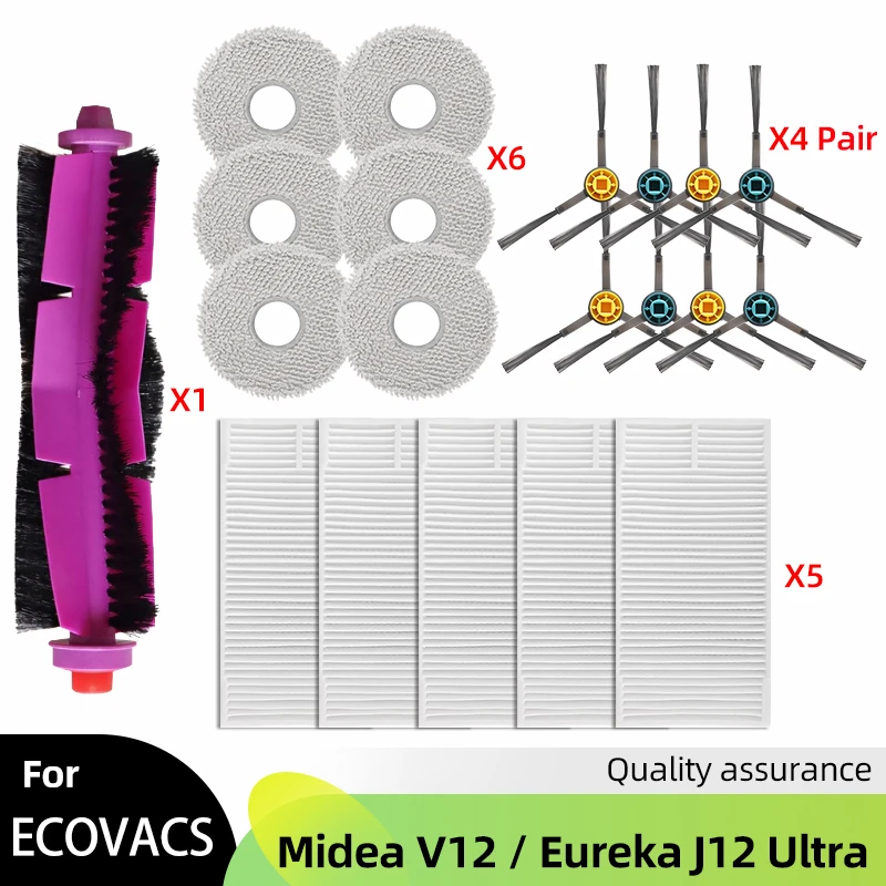 Подходит для (Midea V12/Eureka J12 Ultra) роликовая боковая щетка Hepa фильтр швабра тканевый мешок для пыли робот-пылесос аксессуар часть