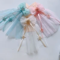 new childrens hair accessories ice and snow yarn wedding flower girl top clip big hairpin