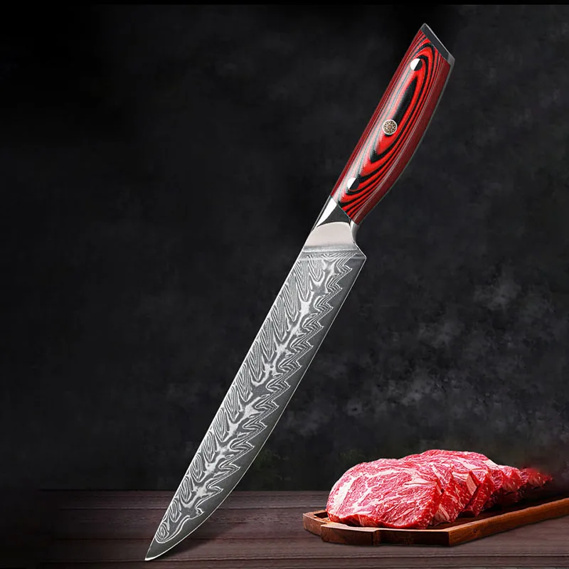 

8 Inch Sashimi Knife 67 Layers Damascus VG10 Steel Blade Sharp Slicing Sushi Chef Cleaver Fish BBQ Kitchen Knives Cooking Tools