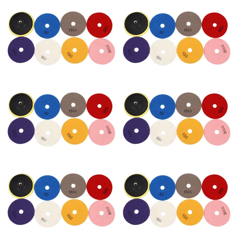 Набор алмазных полировальных насадок для гранита бетона мрамора 48 шт.