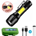 USB Перезаряжаемый со встроенной батареей, портативный светодиодный мини-фонарик с монолитным блоком светодиодов, фонафонарь для охоты на открытом воздухе