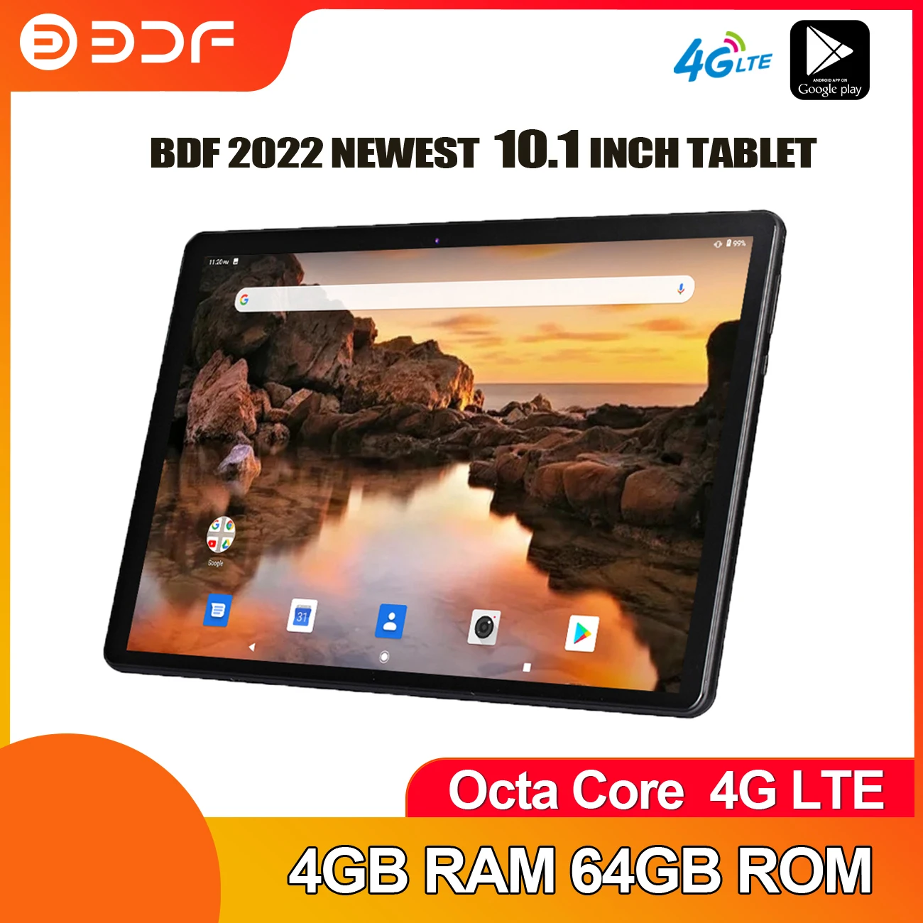 2022 Pro 4G LTE Tablet 10.1 Inch Android 9.0 Octa Core 4GB/64GB Tablets Pc Google Play Dual SIM Cards GPS WiFi Bluetooth Tab