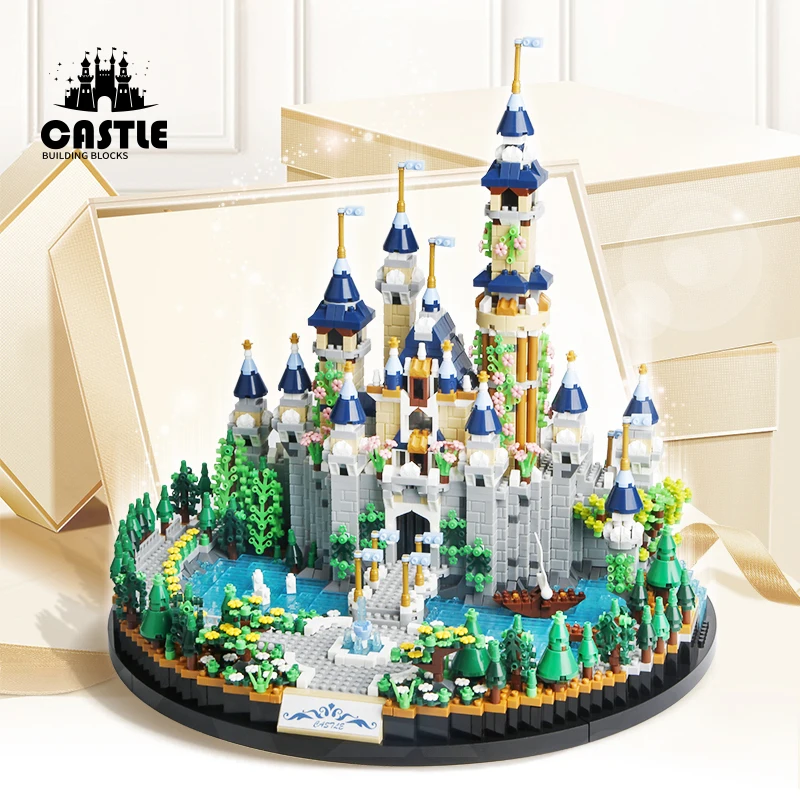 

3600PCS Disney Creative Princess Castle City Fairy Tale Castle Friends Building Blocks Micro Bricks Toys Gifts for Kids Girl
