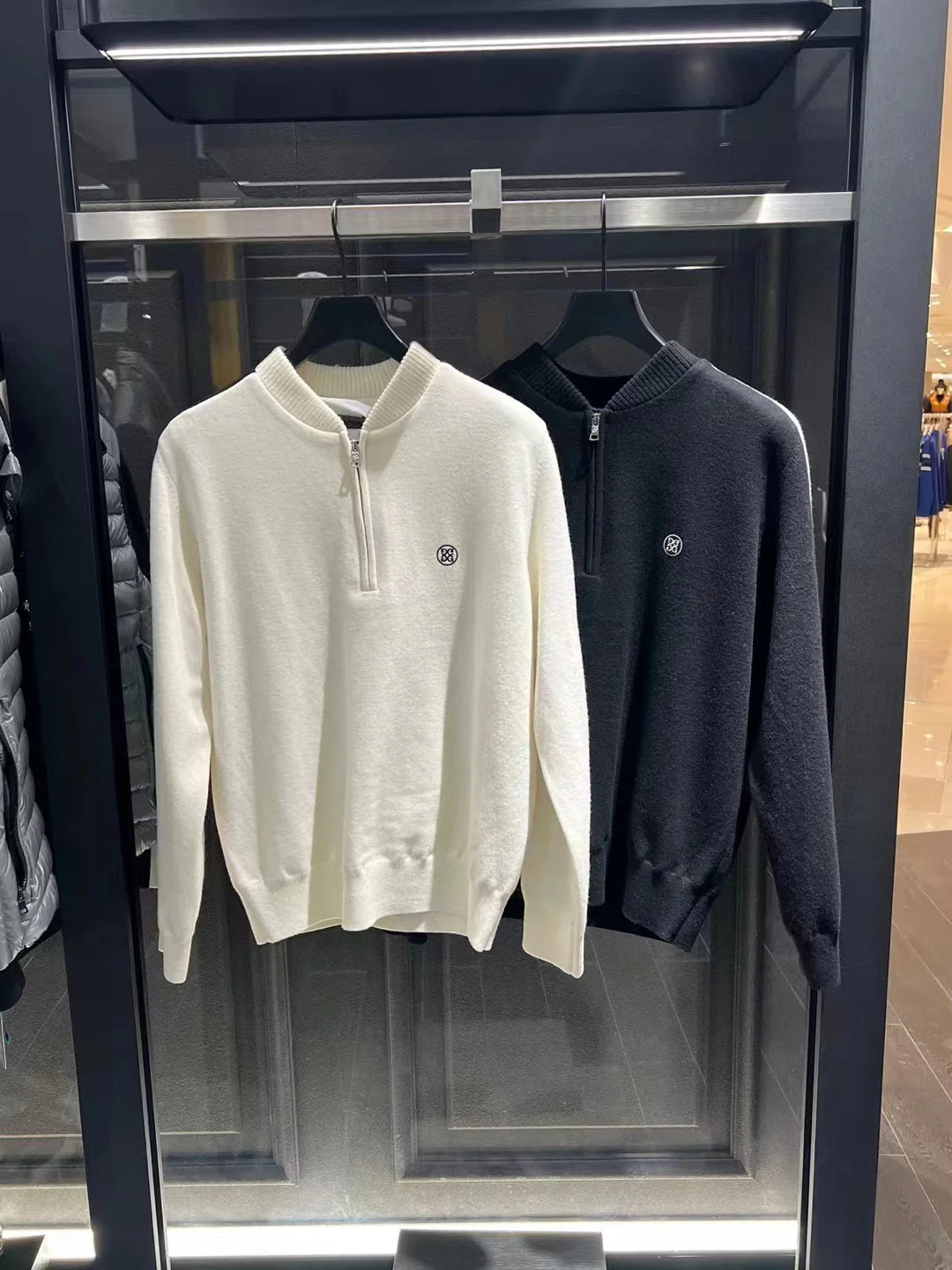 2023 Golf knit jacket Autumn/Winter Men's double windproof lining sweater Warm thick coat High quality golf jacket handsome Look