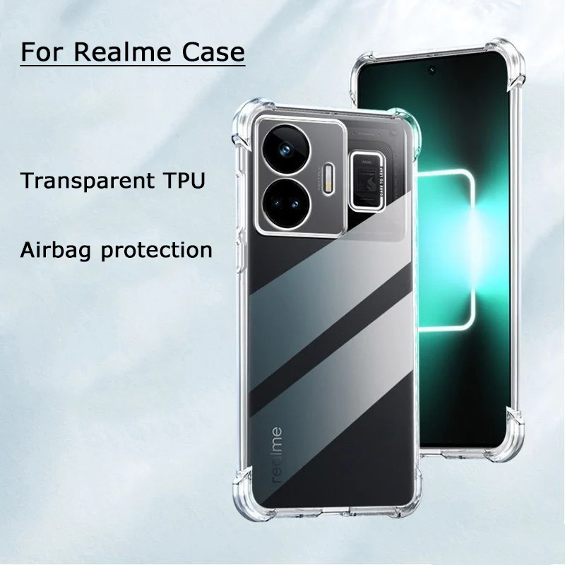 

Airbag Case For Realme GT Neo 2 2T 3 3T 5G Luxury Transparent Case For Realme GT Explorer Master 2 Pro 5G Soft Silicone Cover