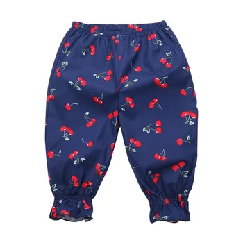 New Casual Polka Dot Fashion Floral Print Boys And Girls Mid Waist Cropped Floral Bloomers Clothes Size 1