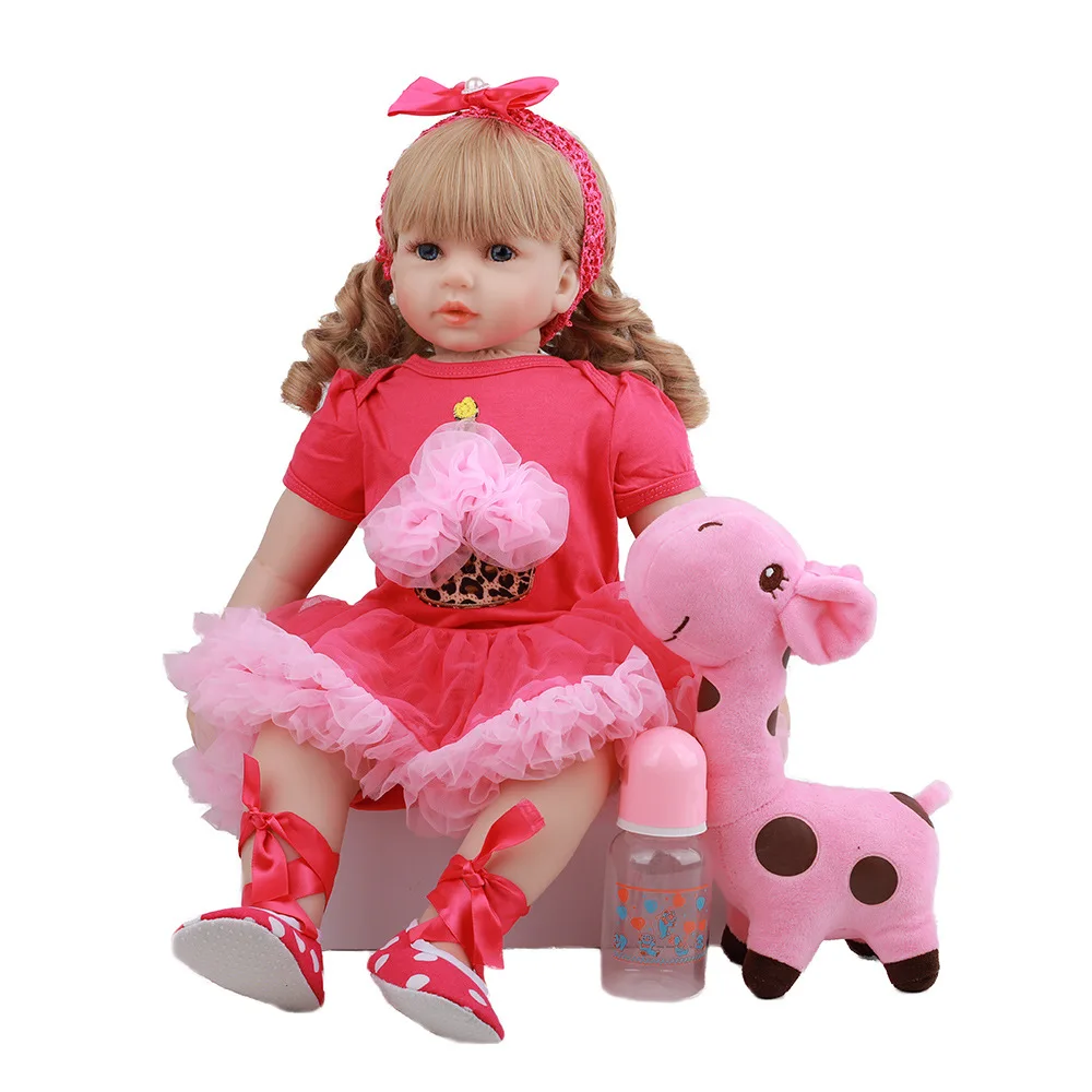 

60CM New Born SIlicone Reborn Babies Doll Soft Toys Handmade Girl Doll Realistc Baby Lifelike Bebe Toy Gift
