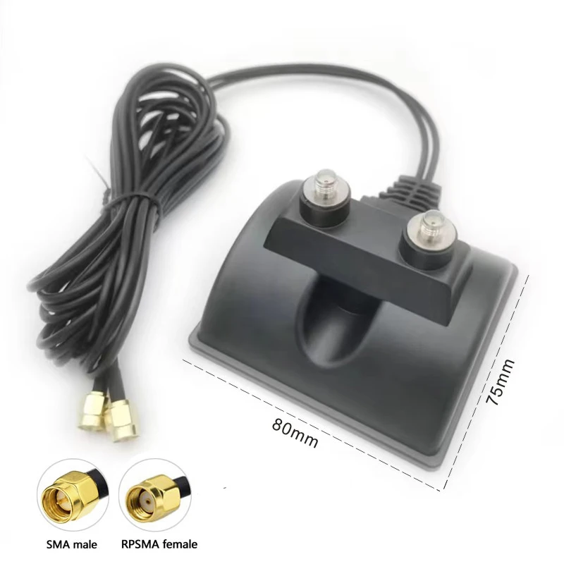

2G 3G 4G 5G Magnetic Chuck Biack 174 Double Cable SMA Connector Antenna Base