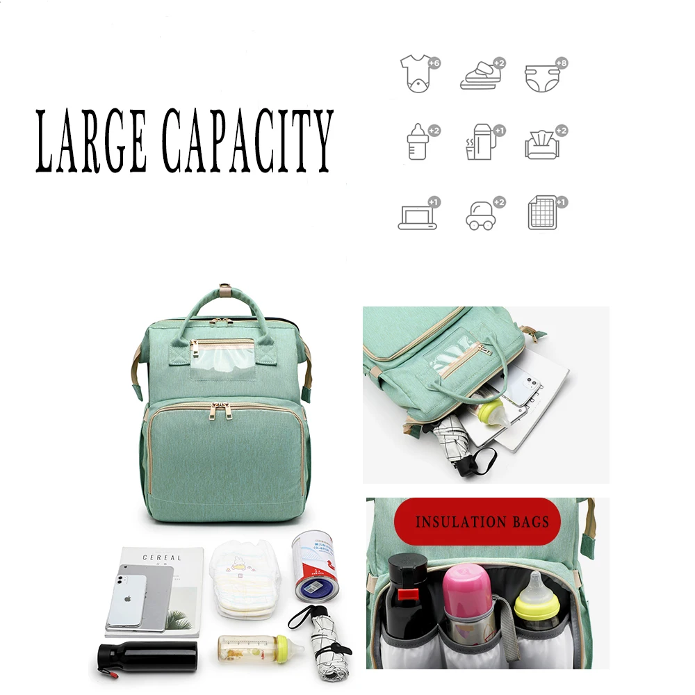 

Baby Diaper Bag Mummy Bags for Baby Bags with Bassinet Bed Travel Backpack Travel Waterproof Large Bag For Baby