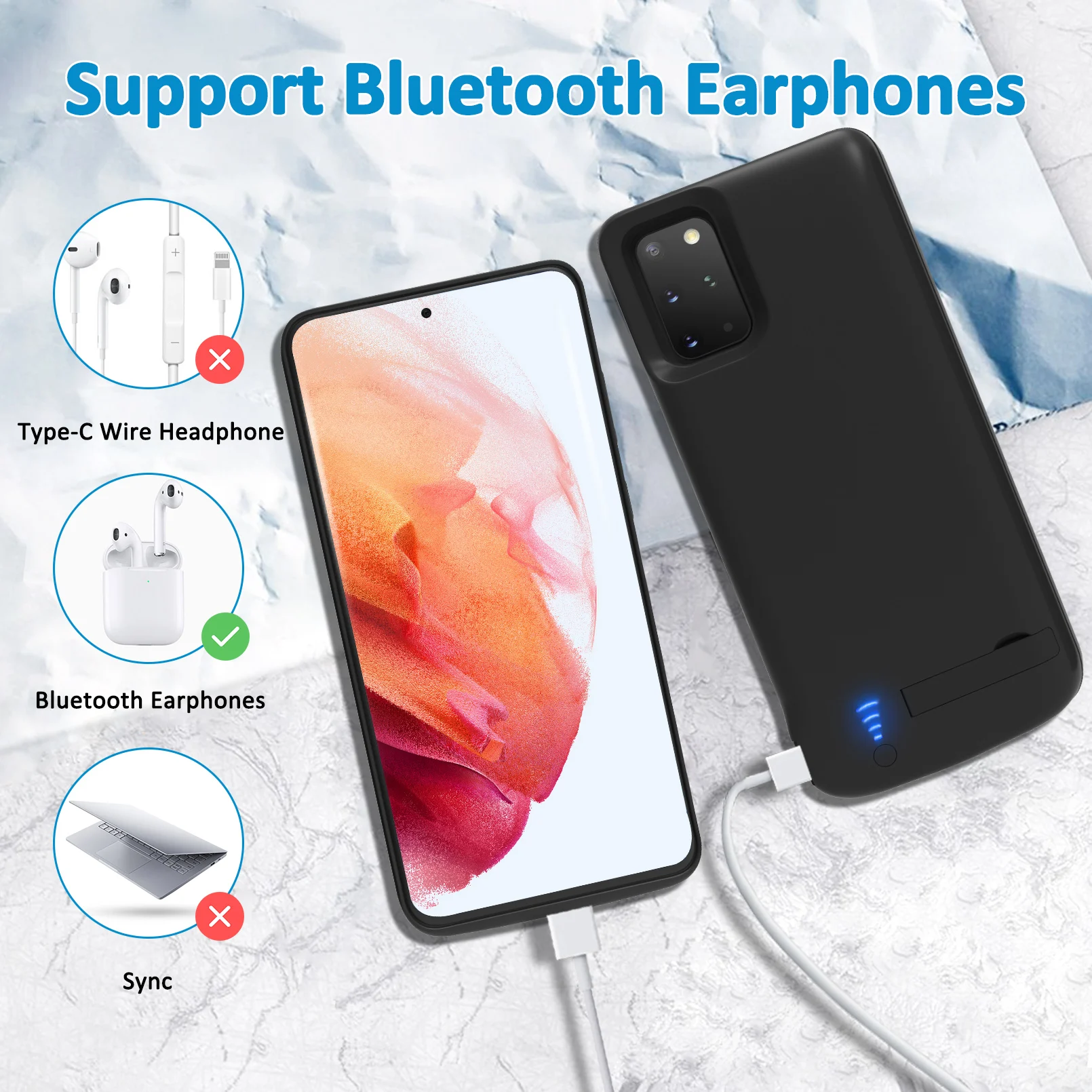 Smart Mobile Phones Battery Charger Case For Samsung Galaxy S20 Ultra S20 Plus Charging Case Portable Powerbank Cover 5000mAh