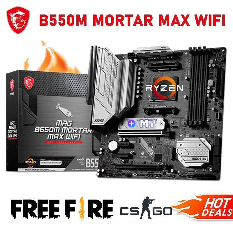 

AM4 Motherboard DDR4 MSI MAG B550M MORTAR MAX WIFI AMD Mainboard Ryzen AMD B550 M.2 Desktop Support AMD RYZEN CPU 128GB DDR4 NEW