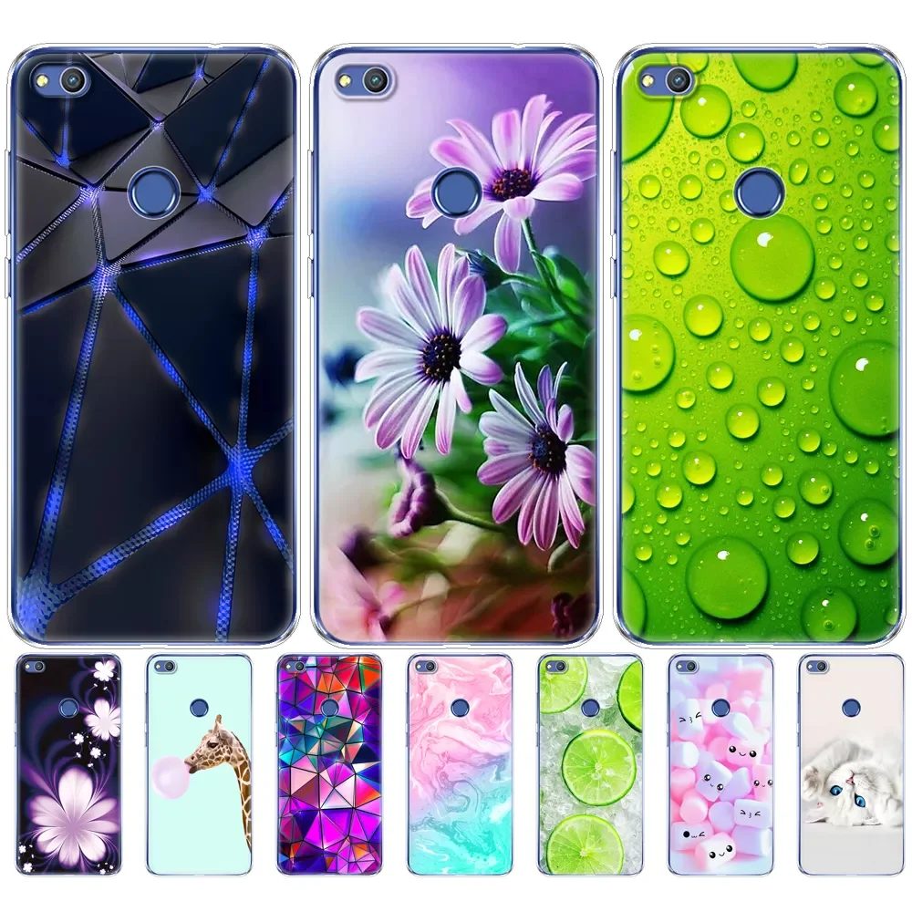 

cover phone case for huawei honor 8 lite soft tpu silicon back cover 360 full for honor 8 liteprotective printing clear coque