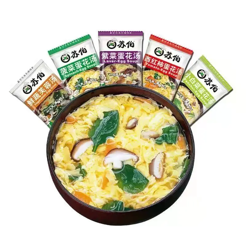 

Super Soup Instant Soup Bag, Seaweed, Spinach, Tomato Egg Drop Soup, Freeze Dried, Instant Fresh Vegetable Soup